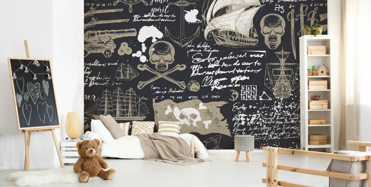 dark pirate doodles wallpaper