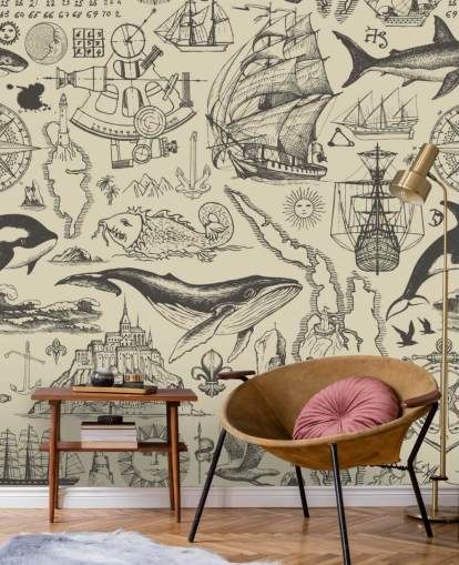 neutral pirate doodles wallpaper neutral pirate doodles wallpaper