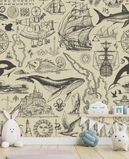 neutral pirate doodles wallpaper neutral pirate doodles wallpaper