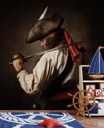 carta da parati pirata con spada in posa carta da parati pirata con spada in posa