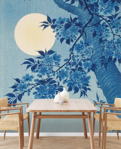 papel de parede de árvore azul e branca papel de parede de árvore azul e branca