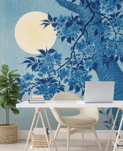 blue and white tree wallpaper blue and white tree wallpaper