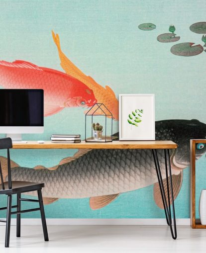 oransje og svart koi fisk tapet oransje og svart koi fisk tapet