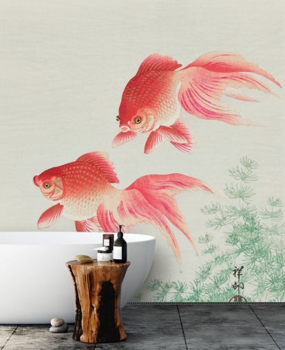 rosa orientalisk fisk tapeter rosa orientalisk fisk tapeter