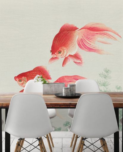 pink orientalsk fisk tapet pink orientalsk fisk tapet