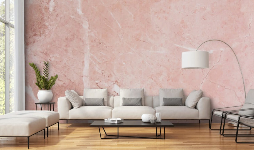 Pastel Blush Pink Marble Wallpaper Mural