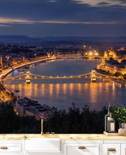Budapest och floden på natten tapeter Budapest och floden på natten tapeter