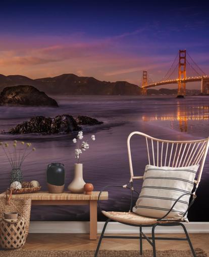 golden gate bridge coastal view at sunset wallpaper golden gate bridge coastal view at sunset wallpaper