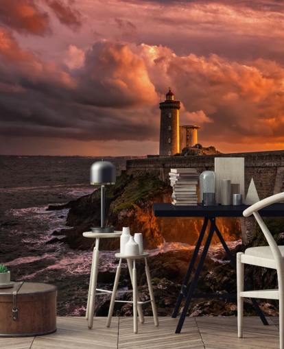 Sunset Coastal Lighthouse Wall Mural Sunset Coastal Lighthouse Wall Mural