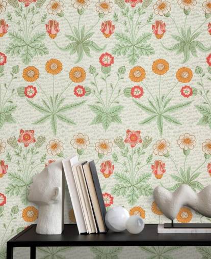 gebroken wit en oranje behang gebroken wit en oranje behang