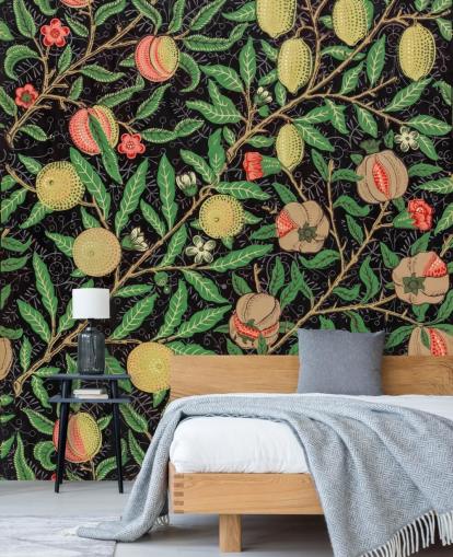 fondo negro con papel pintado de limones y melocotones amarillos fondo negro con papel pintado de limones y melocotones amarillos