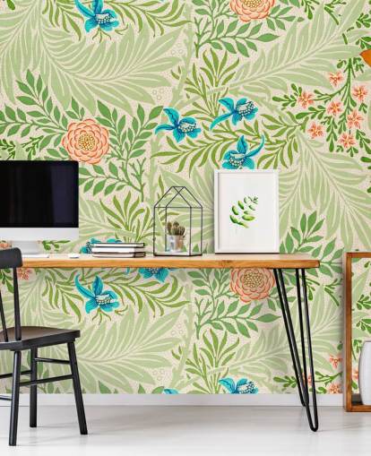 green leaves and pink and blue flowers wallpaper green leaves and pink and blue flowers wallpaper