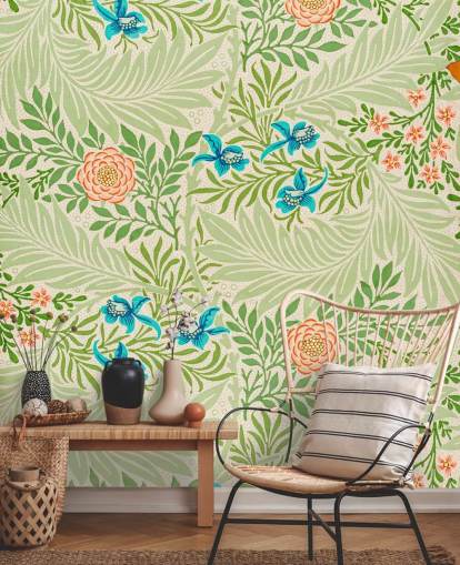 green leaves and pink and blue flowers wallpaper green leaves and pink and blue flowers wallpaper