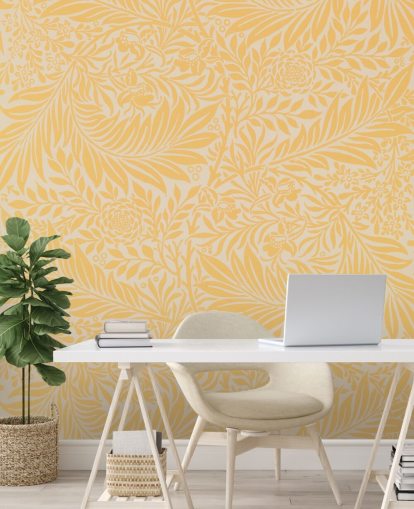 carta da parati floreale vintage gialla e bianca carta da parati floreale vintage gialla e bianca