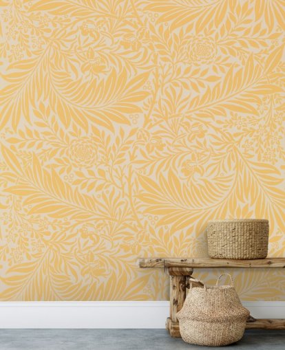 yellow and white vintage floral wallpaper yellow and white vintage floral wallpaper