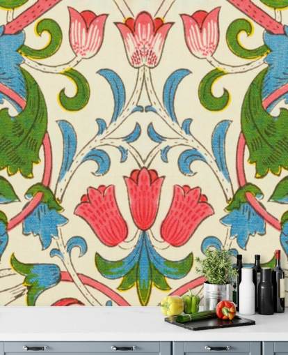 farverige vintage blomster tapet farverige vintage blomster tapet