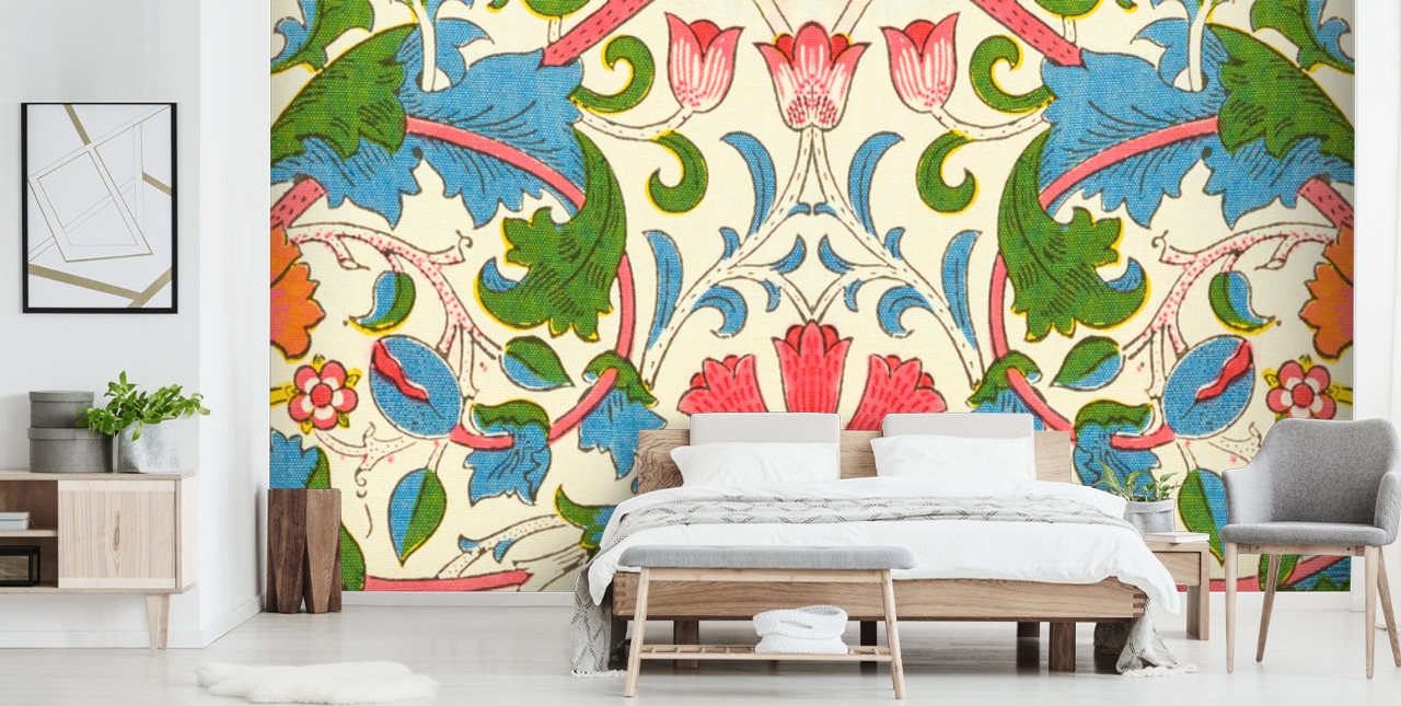 bunte Vintage-Blumentapete