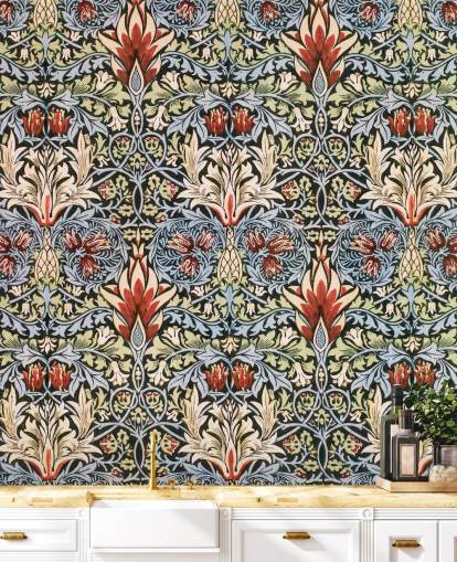 blue, green, red dark floral wallpaper blue, green, red dark floral wallpaper