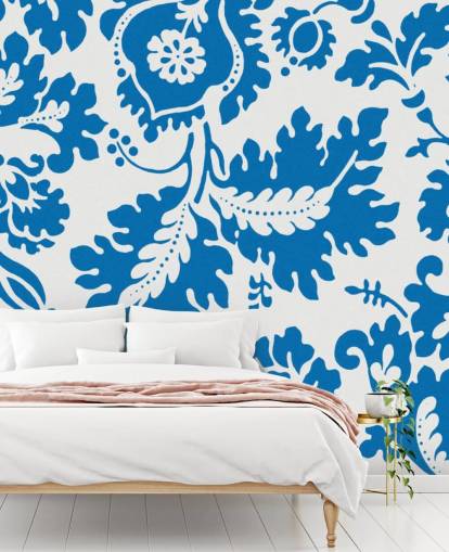 blått och vitt blommönster tapeter blått och vitt blommönster tapeter