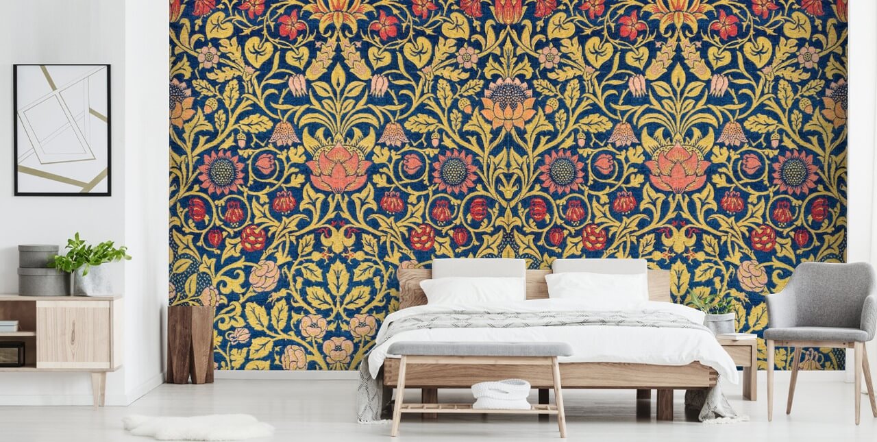 dark floral vintage pattern wallpaper