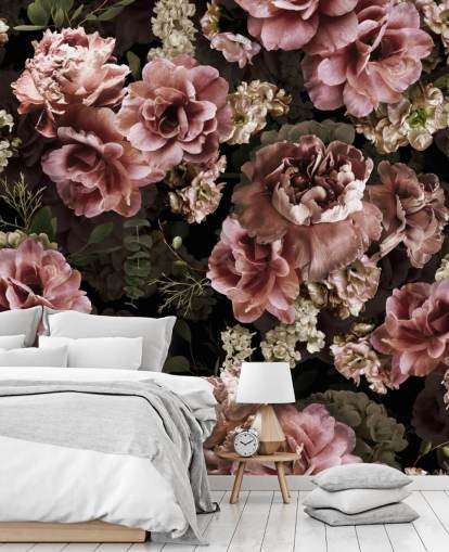 dusty pink dark floral wallpaper dusty pink dark floral wallpaper