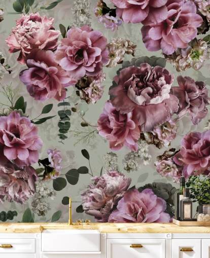 carta da parati sfondo verde graziosi fiori rosa carta da parati sfondo verde graziosi fiori rosa