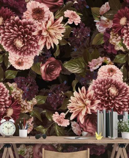papel pintado floral rosa oscuro papel pintado floral rosa oscuro