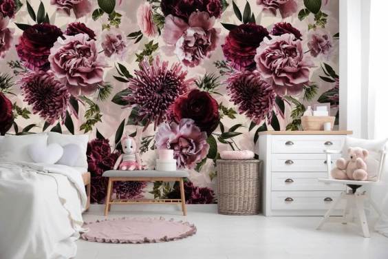 Mix Pink Pink Flower Wallpaper