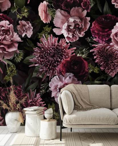 carta da parati floreale viola scuro e lilla carta da parati floreale viola scuro e lilla