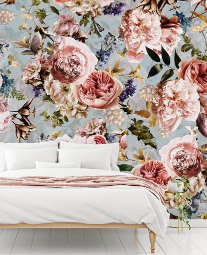 pink roses on blue background wallpaper pink roses on blue background wallpaper