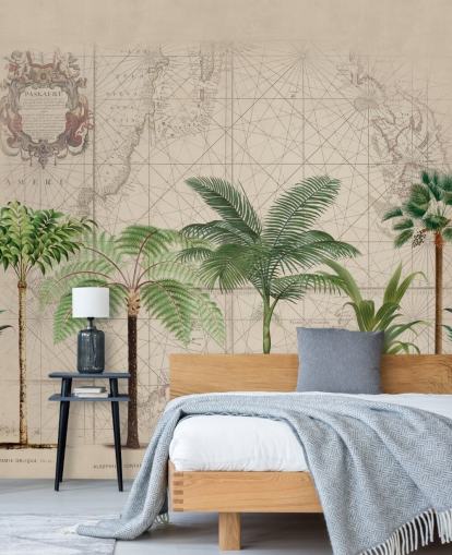 linha de árvores tropicais e papel de parede de fundo do mapa linha de árvores tropicais e papel de parede de fundo do mapa