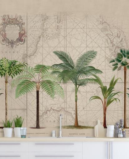 linha de árvores tropicais e papel de parede de fundo do mapa linha de árvores tropicais e papel de parede de fundo do mapa