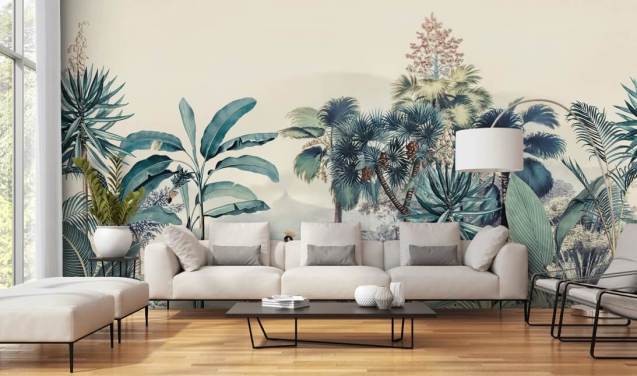 vintage jungle met vogelbehang