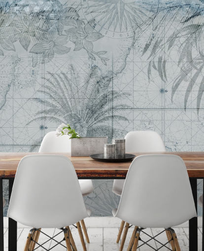 blue vintage tropical map wallpaper blue vintage tropical map wallpaper