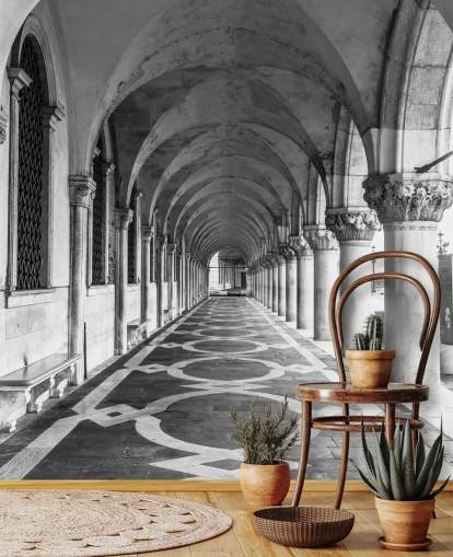 black and white st marks square mural black and white st marks square mural