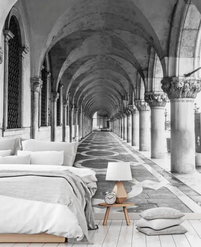 black and white st marks square mural black and white st marks square mural