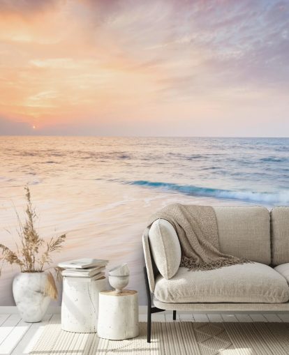 melkehvite bølger og fersken solnedgang himmel tapet melkehvite bølger og fersken solnedgang himmel tapet