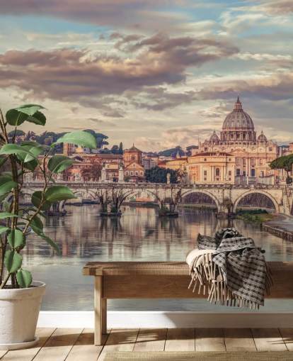 view of st peters basilica from river wallpaper view of st peters basilica from river wallpaper