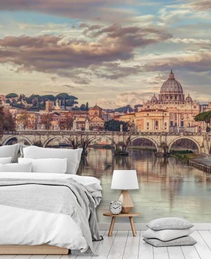 utsikt over st peters basilika fra elv tapet utsikt over st peters basilika fra elv tapet