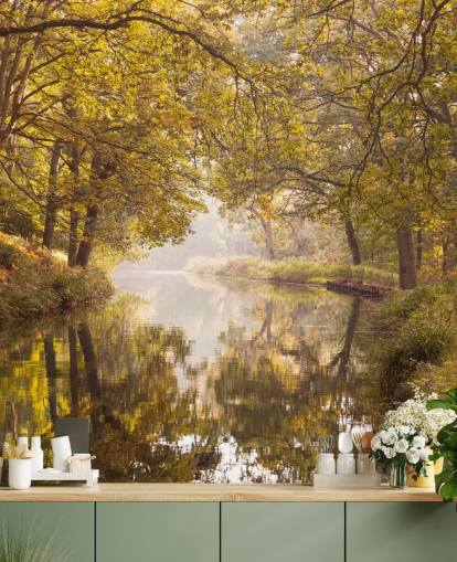 Herbst Wald und Kanal Tapete Herbst Wald und Kanal Tapete