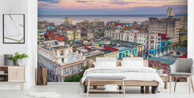 fargerike gamle bygninger i havana tapet