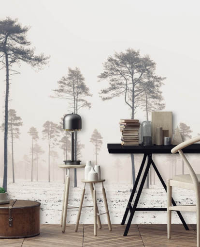 träd i snö tapet träd i snö tapet