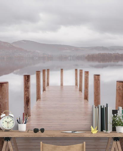 papel de parede jetty in calm lake papel de parede jetty in calm lake