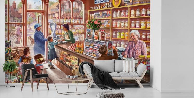 Vintage süße Shop-Tapete