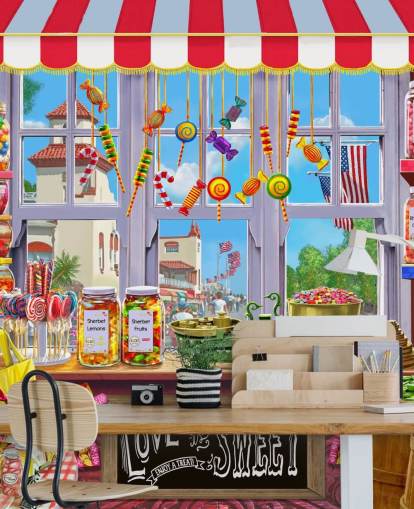 carta da parati luminosa e colorata per negozio di dolci carta da parati luminosa e colorata per negozio di dolci