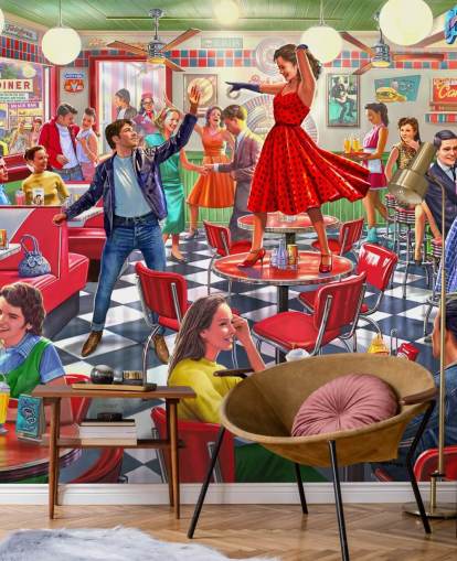 1950-luvun rokkarit tanssivat kuppilassa tapetit 1950-luvun rokkarit tanssivat kuppilassa tapetit