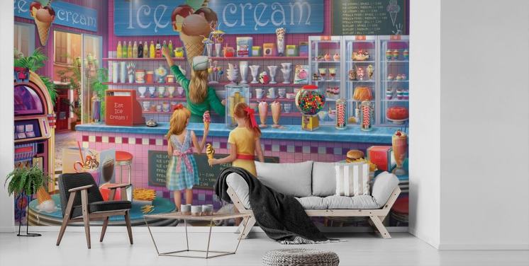 carta da parati ice cream diner