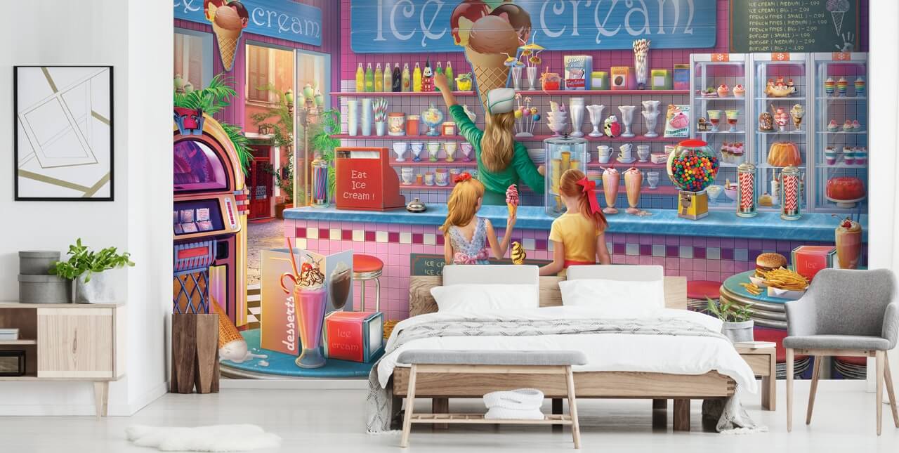 ice cream diner wallpaper