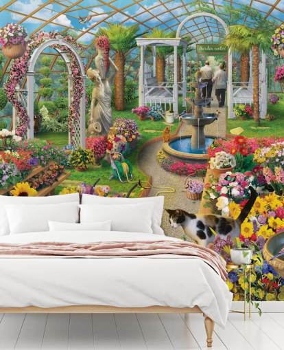 colourful flowers in garden centre wallpaper colourful flowers in garden centre wallpaper