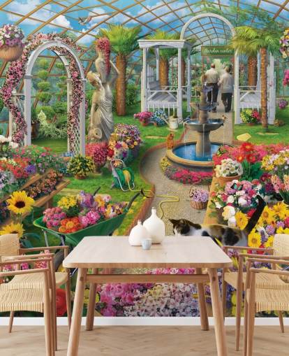 colourful flowers in garden centre wallpaper colourful flowers in garden centre wallpaper